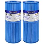 POOLPURE Antimicrobial Spa Filter Replaces PRB25-IN-M, Unicel C-4326RA, Guardian 413-106, Filbur FC-2375M, 3005845, 17-2327, 100586, 33521, 25392, 817-2500, 5X13 Drop in Spa Filter, 2 Pack