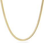 Ana Luisa Ina Herringbone Chain Necklace - 14K Gold Plated & Silver Rhodium Plated Necklace - Easy-To-Layer, Hypoallergenic, Water-Resistant - Herringbone Chain - Adjustable Length - Women Gift Ideas