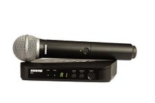 Shure BLX24/PG58 Handheld Wireless Audio System H10 Band (542–572 MHz) – BLX4 Receiver, BLX2 Transmitter with PG58 Dynamic Mic, Up to 14 Hr Battery, 300 ft Range