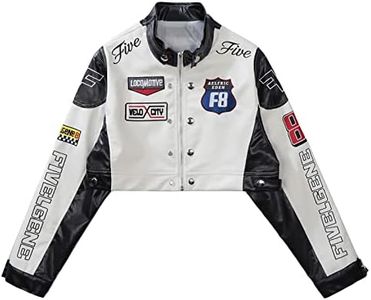 Aelfric Eden Cropped Leather Jacket Women PU Crop Moto Biker Racing Trendy Fashion Casual Coats