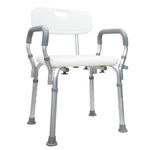 Rehamo Shower Chair/Stool with Backrest and Armrest for Senior Citizens & Adults | Height Adjustable, Aluminium Frame, Textured Seat, Premium Bathing Chair | 1 Year Warranty