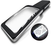 4X Large Magnifying Glass with [10 Anti-Glare & Fully Dimmable LEDs]-Evenly Lit Viewing Area-The Best Lighted Magnifier for Reading Small Fonts, Low Vision Seniors, Macular Degeneration, Inspection