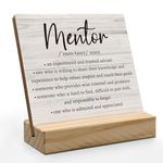 ANIANG Mentor Gifts Desk Decor, Gift for Mentor Wood Plaque, Thank You Farewell Gifts for Mentor Boss Women Men, Mentor Definition Wooden Plaque Sign with Wood Stand for Home Office Desk Decor