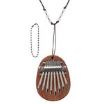 Milisten Mini Kalimba 8 Keys Finger Thumb Piano Wood Marimba Musical Pendant with lanyard Hanging Drop Keyboard Musical Instrument for Kids Adults Beginners