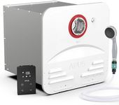 APUS RV Tankless Water Heater, 80,000 BTU Propane On Demand Instant Hot Water Heater with White Door and Remote, 4.8 GPM, 12V, High Altitude Available, CSA Certified, Compatible with All RVs