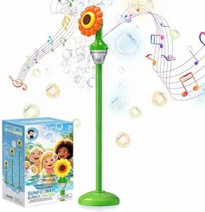 47" Adjustable Height Light Up Bubble Torch Garden Lamp Automatic Bubble Machine,Rechargeable Standing Bubble Blower with Lights and Music for Outdoor Garden Patio Wedding Party Event Decor (Green#02)