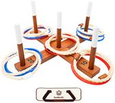 SunNordic Ring Toss Outdoor Game Set, Fun Outdoor Yard Game with Toss Rings & Carrying Bag for All Weather, Ring Toss Yard Game for Kids, Adults & Family