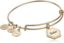 Alex and Ani Because I Love You Expandable Wire Bangle Bracelet for Women, Meaningful Charms, 2 to 3.5 in, 1 Count (Pack of 1), Yellow Gold