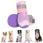 Eyein Dog Boots Paw Protector, Breathable Dog Boots for Injured Paws Waterproof, Dual Adjustable Washable Non-Slip Dog Shoes for Walking, Reflective Dog Shoes for Small Medium Large Dogs(2pcs)