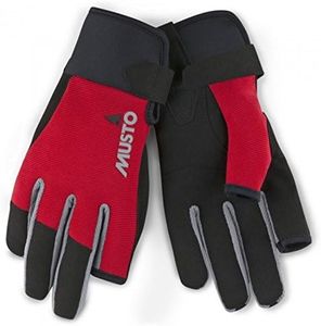Musto Essential Sailing Yachting y Bote Guantes Largos para Dedos Rojo - Adultos Unisex - Ligero. Transpirable - Estiramiento fácil