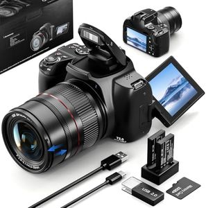 72MP 4K Digital Camera for Photography and Video, 12X Optical Zoom Bridge Camera with Macro, Flip Screen, WiFi, Auto Focus, 2 Batteries & 32GB TF Card – Ideal for Beginners & Vloggers