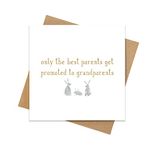 Manta Makes grandparents to be card | congratulations promotion to grandparent | new grandma to be grandpa grandparents greeting card | new baby shower (Best parents get promoted to grandparents)