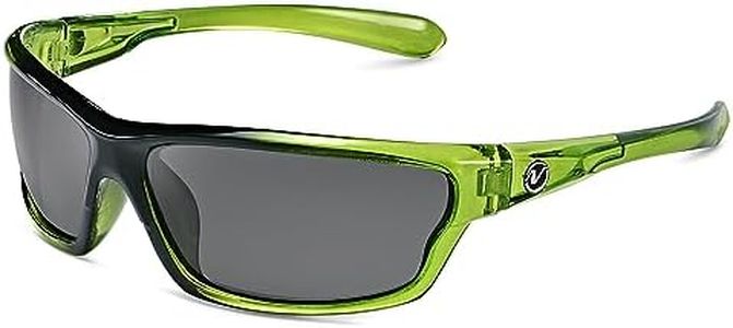 Nitrogen Polarized Wrap Around Sport Sunglasses for Men Women UV400 Protection Sun Glasses, Crystal Green | Smoke, one size fits most