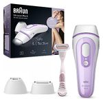 Braun IPL Silk Expert Pro 3, Visible Permanent Hair Removal, Venus Razor And Precision Head, Perfect For Sensitive Skin, Alternative For Laser Hair Removal, PL3132, White/Lilac