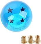 Lotcesfun Shift Knob Round Ball Type for Most Manual Automatic Cars Compatible with Z Star Shift Knob with 3 Adapters (Blue 4 Stars)