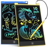 TECJOE 2 Pack LCD Writing Tablet, 10 Inch Colorful Doodle Board for Kids, Electronic Drawing Tablet Drawing Pads,Kids Travel Games Activity for Learning,Gifts for 3–6-Year-Old (Dark Blue and Yellow)…