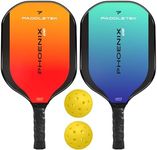 Paddletek Phoenix G6 Pickleball Set | Includes 2 Pickleball Paddles & 2 Outdoor Balls | Pro Pickleball Paddle with Honeycomb Core, Polycarbonate Surface, Graphite PolyCore & High Tack Grip | USAPA