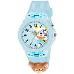 Shocknshop Nylon Led Luminous Child Kid Children Cute Cartoon Multi Color Lights Analogue Watch For Girls -W327 (Mouse), Blue Dial, Blue Band