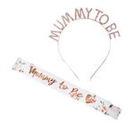 Karjiaja Floral Mummy To Be Sash Mum To Be Sash And Tiara Rhinestone Crown Headband Baby Shower Sash Party Decoration Baby Shower Mummy To Be Sash For Mum