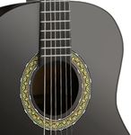 Pyle 34” Acoustic Guitar- 1/2 Junior Size- Great for Students, Kids, Teens, Adults- Girls Boys Beginners, Includes Accessory Kit, Gig Bag, Tuner, Extra Strings, Picks, Strap- Right Handed- Black Matte