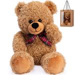 Bebamour 45cm Teddy Bear Baby Stuffed Animals Soft Toys Teddy Bears for Girs Gifts, Christening, Baby Shower, Birthday, Christmas Toys for Kids (Light Brown)