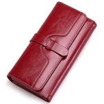 SENDEFN Leather Purses for Women, RFID Blocking Wallet for Women, Long Ladies Purse with Multiple Card Slots and Zipper Compartment