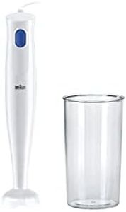 Braun Hand blender MQ10.001PWH + measuring cup 600 ml, lightweight, EasyTwist system for easy changing of accessories, splash control technology without splashes