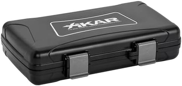 Xikar Cigar Travel Humidor, Extreme Protection, Rugged, Travel Case for 5 Cigars, Airtight, Watertight, Crushproof, Includes 1 Mini Humidifier