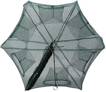 BuyWeek Red de Trampa de Pesca, Red de Camarones Plegable, Trampas de Cebo de Pesca Portátiles, Accesorios de Pesca para Peces Pececillo Cangrejo Cangrejo Crawdad (6 Holes)