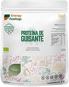 Energy Feelings Proteína De Guisante Ecológica | 82% Proteína Orgánica En Polvo Sin Sabor Añadido | Proteína Vegana | Sin Gluten | Sin Lactosa 1kg