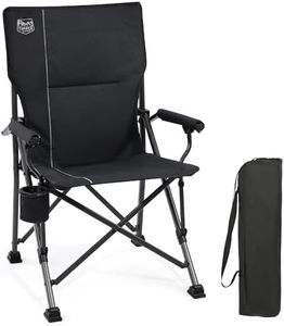TIMBER RIDGE Campingstuhl faltbar 150kg hoher Rückenlehne Klappstuhl tragbar mit Getränkehalter harten Armlehne Angelstuhl für Camping Picknick Garten Balkon
