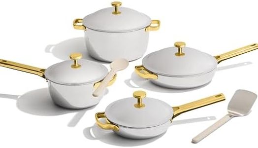 Our Place Titanium Pro Cookware Set (4-Piece) – Always Pan & Perfect Pot | Nonstick No-Coat Technology | Tri-Ply Titanium & Stainless Steel | Safe for Oven, Induction & Cooktops up to 750°F | Gold