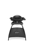 Weber Q1000 Gas Grill Barbeque with Stand | BBQ Grill & Char Griller | Cast Aluminium Lid Cover & Body | Portable Premium Classic Free-Standing Gas BBQ - Black (50010374)