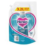 Henko Matic Front Load Liquid Detergent - 3.2L Refill Pouch with Nano Fiber Lock Technology, 99.9% Germ Protection, Bio Stain Power & Ultra Color Care which maintains the Newness, Color & Shine