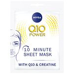 NIVEA Q10 Power Anti-Wrinkle + Firming Sheet Mask (1 Piece), Anti Ageing Moisturiser Mask, Face Mask Sheet with Coenzyme Q10, 10 Minute Anti Wrinkle Cream Mask