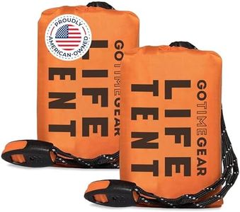 Go Time Gear Survival Bivy Tent - Ultralight Tent with Thermal Blanket Insulation - Integrated Whistle & Paracord Survival Tools - Versatile Emergency Sleeping Bag - Pack of 2, Orange