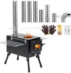 YRenZ Wood Stove, Outdoor Wood Burning Stove, Camping stove, Portable Tent Stove with Heat Control Stovepipe & Elbow pipe for Outdoor Cooking, Camping and Ice-fishing