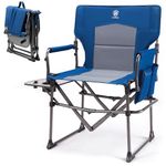 EVER ADVANCED Directors Chair for Adults, Oversized Camping Chair for Heavy People, Folding Chair with Side Table, Heavy Duty Camping Chair Portable With Side Pocket Supports up to 180KG Blue