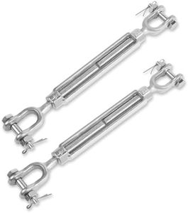 2Pack Heavy Duty Turnbuckle 1/2*6 Inch,2200 lbs Working Load Limit, Weather Resistant,Hot Dipped Galvanized Steel Jaw and Jaw Turnbuckle for Tractor, Wire Rope Tension, Sun Shade Tent, Treehouse, Deck