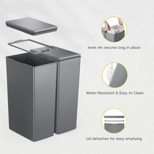 EKO Morandi 40L Twin Kitchen Bin – Dual Compartment Waste Recycling