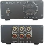 TENEALAY HiFi RCA Passive Preamp Stereo Audio Preamplifier with Volume Control, A/B Audio Switch selector FV2
