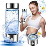 Hydrogen Water Bottle 2024, 420ml Hydrogen Rich Water Generator with SPE PEM Technology, Portable Double Glass Hydrogen Water Ionizer Machine for Clean and Healthy Drinking Water PureHydro