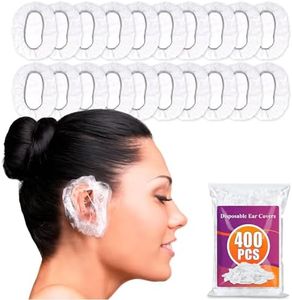 400 Pcs Ear Shower Covers – Disposable Ear Covers for Hair Dye – Stretchable, Water-Resistant, Lightweight, & Durable Plastic | Comfortable for Home, Spa, Travel, Hotel, & Hair Coloring Sessions