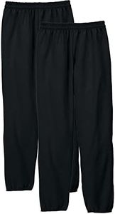 Hanes Men's EcoSmart Fleece Sweatpant, Black, Medium (Pack of 2)