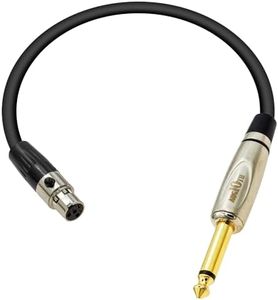 Augioth 24 Inch TA4F to 1/4 TS Instrument Cable 2 FT 4 Pin Mini Connector to Straight Wireless Guitar System Cord Bodypack Transmitter Wire 75CM