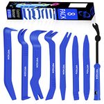 Wetado Trim Removal Tool, Car Upholstery Repair Kit, Car Door Audio Panel Trim Removal Set, Fastener Terminal Remover Tool Set Clips Pry Kit Auto Clip Pliers (8PCS Dark Blue)