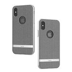 Moshi Vesta for iPhone XS Case/iPhone X Case, Slim Protective Cover with Twill Pattern & Metallized Frame, Hybrid Construction Covere for iPhone XS/X, Herringbone Gray