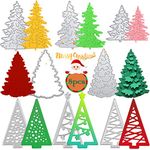 8PCS Christmas Metal Cutting Dies, Kalolary Christmas Tree Scrapbooking Die-cuts Embossing Christmas Card Dies Festival DIY Crafts Paper Card Making