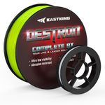 KastKing Destron Complete 8X Braided Line,Chartreuse,10LB,150Yds and Fluorocarbon Leader Line,8LB,15Yds