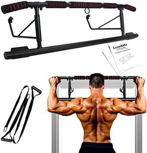 LUXEAMZ [2023 Upgrade] Multi-Grip Pull up Bar for Doorway, Portable Pullup Chin up Bar Home, No Screws, Multifunctional Dip bar Fitness, Door Exercise Equipment Body Gym System Trainer